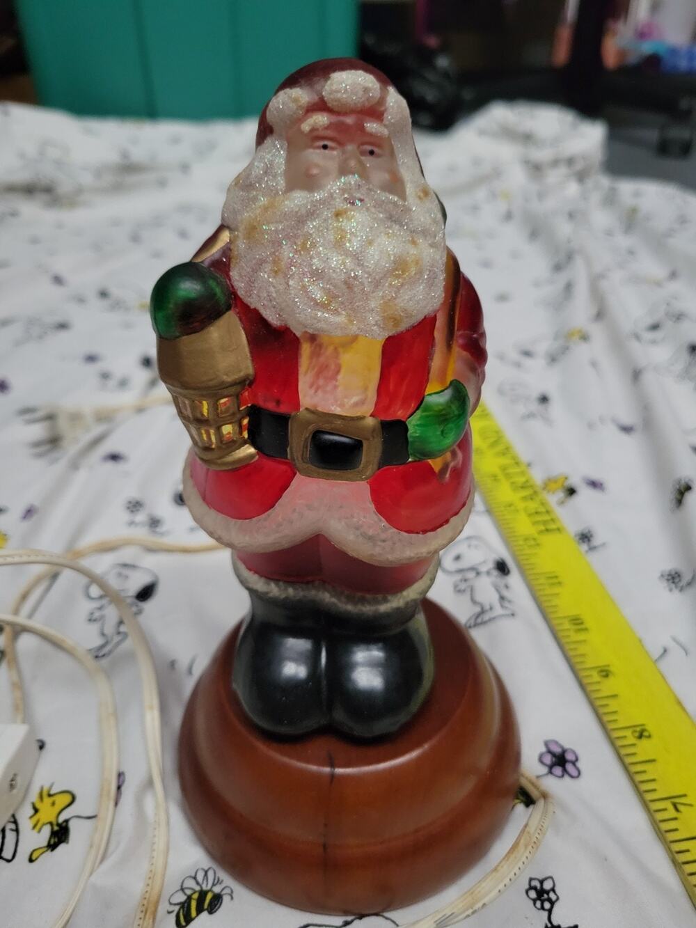 Vintage Hand Blown Glass Light Up Santa Tested Works